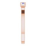 14K Gold Square Natural Diamond Accented Stackable Ring - Rose Gold - view 4