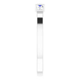 Platinum Square Natural Diamond Accented Stackable Ring - view 4