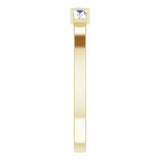 14K Gold Square Natural Diamond Accented Stackable Ring - Yellow Gold - view 4