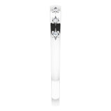 Platinum Straight Baguette Natural Diamond Stackable Ring – 4x2mm - view 4