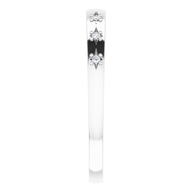 Platinum Straight Baguette Natural Diamond Stackable Ring – 4x2mm - view 4
