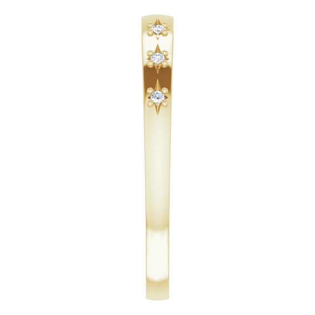 14K Gold Straight Baguette Natural Diamond Stackable Ring – 4x2mm - Yellow Gold - view 4