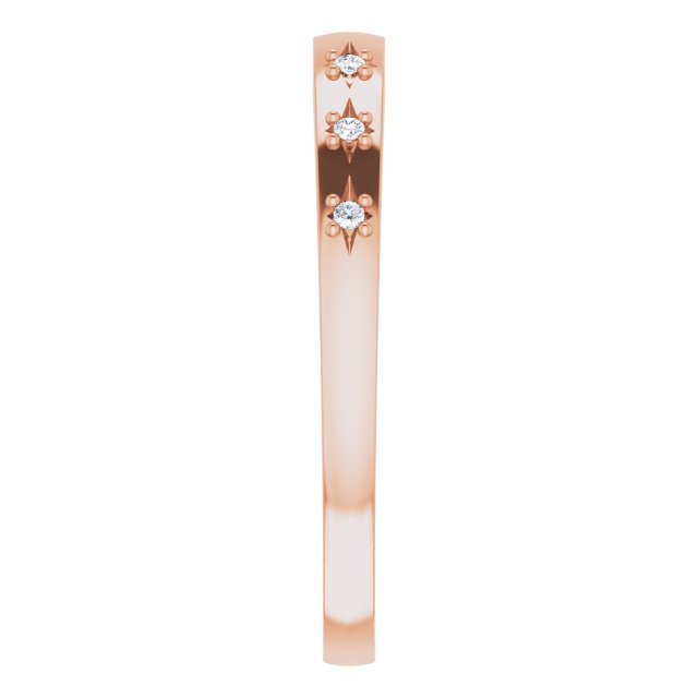 14K Gold Straight Baguette Natural Diamond Stackable Ring – 4x2mm - Rose Gold - view 4