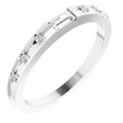 14K Gold Straight Baguette Natural Diamond Stackable Ring – 4x2mm - White Gold