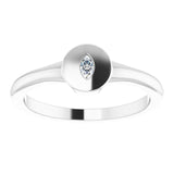 Platinum Marquise Natural Diamond Solitaire Signet Ring - view 3