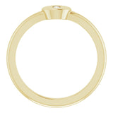 14K Gold Marquise Natural Diamond Solitaire Signet Ring - Yellow Gold - view 2