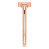 14K Gold Marquise Natural Diamond Solitaire Signet Ring - Rose Gold - view 4