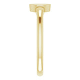 14K Gold Marquise Natural Diamond Solitaire Signet Ring - Yellow Gold - view 4