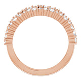 14K Gold Round Natural Diamond Accented Negative Space Ring II - Rose Gold - view 2