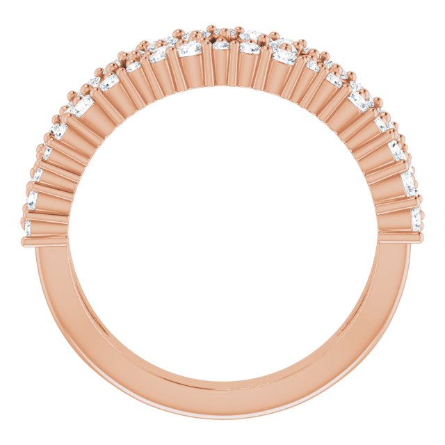 14K Gold Round Natural Diamond Accented Negative Space Ring II - Rose Gold - view 2