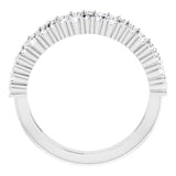 Platinum Round Natural Diamond Accented Negative Space Ring II - view 2