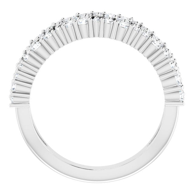 Platinum Round Natural Diamond Accented Negative Space Ring II - view 2
