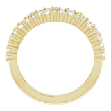 14K Gold Round Natural Diamond Accented Negative Space Ring II - Yellow Gold - view 2