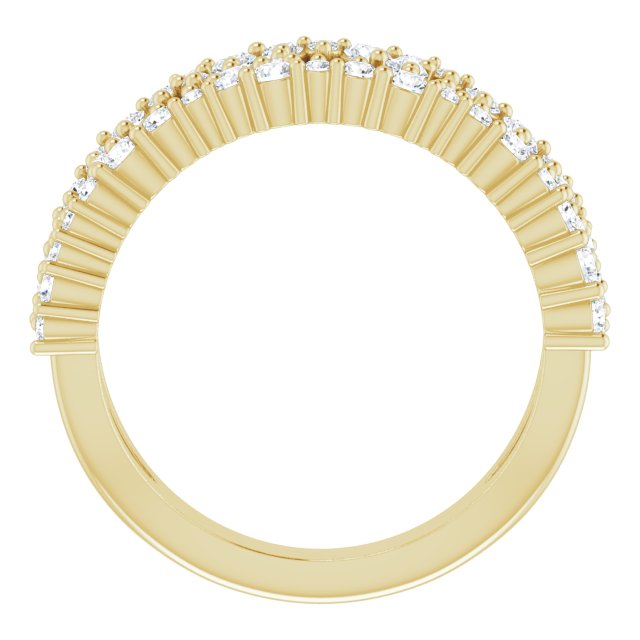14K Gold Round Natural Diamond Accented Negative Space Ring II - Yellow Gold - view 2