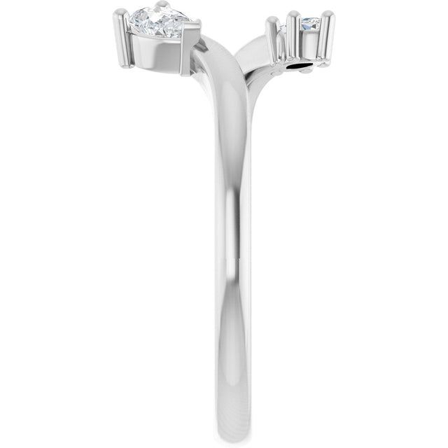 Platinum Natural Diamond Negative Space Ring II - view 4
