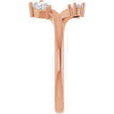 14K Gold Natural Diamond Negative Space Ring II - Rose Gold - view 4