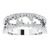14K Gold Round Natural Diamond Accented Negative Space Ring II - White Gold - view 3