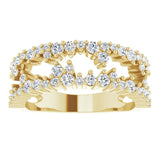 14K Gold Round Natural Diamond Accented Negative Space Ring II - Yellow Gold - view 3