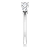Platinum Pear Natural Diamond Stackable Ring - view 4