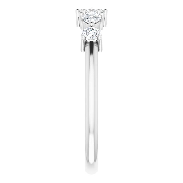 Platinum Pear Natural Diamond Stackable Ring - view 4
