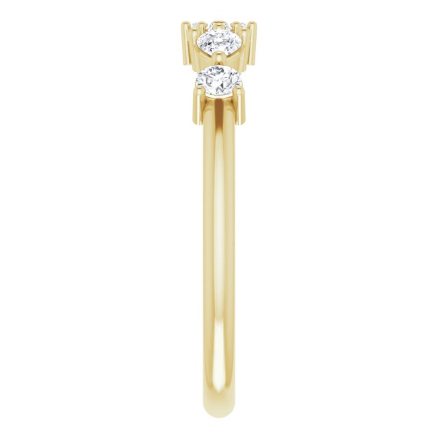 14K Gold Pear Natural Diamond Stackable Ring - Yellow Gold - view 4