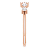 14K Gold Pear Natural Diamond Stackable Ring - Rose Gold - view 4