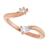 14K Gold Natural Diamond Negative Space Ring II - Rose Gold - view 5