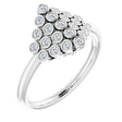 Platinum Round Natural Diamond Bezel-Set Cluster Ring