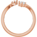 14K Gold Natural Diamond Negative Space Ring II - Rose Gold - view 2