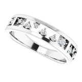 Platinum Round Natural Diamond Stackable Negative Space Ring - view 5