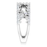 Platinum Round Natural Diamond Accented Negative Space Ring II - view 4