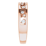 14K Gold Round Natural Diamond Stackable Negative Space Ring - Rose Gold - view 4