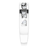 Platinum Round Natural Diamond Stackable Negative Space Ring - view 4
