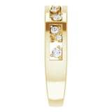 14K Gold Round Natural Diamond Stackable Negative Space Ring - Yellow Gold - view 4