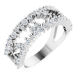Platinum Round Natural Diamond Accented Negative Space Ring II