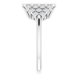 14K Gold Round Natural Diamond Bezel-Set Cluster Ring - White Gold - view 4