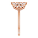 14K Gold Round Natural Diamond Bezel-Set Cluster Ring - Rose Gold - view 4