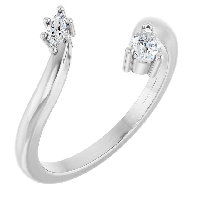 Platinum Natural Diamond Negative Space Ring II
