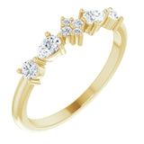 14K Gold Pear Natural Diamond Stackable Ring - Yellow Gold