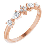 14K Gold Pear Natural Diamond Stackable Ring - Rose Gold