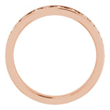 14K Gold Round Natural Diamond Stackable Negative Space Ring - Rose Gold - view 2