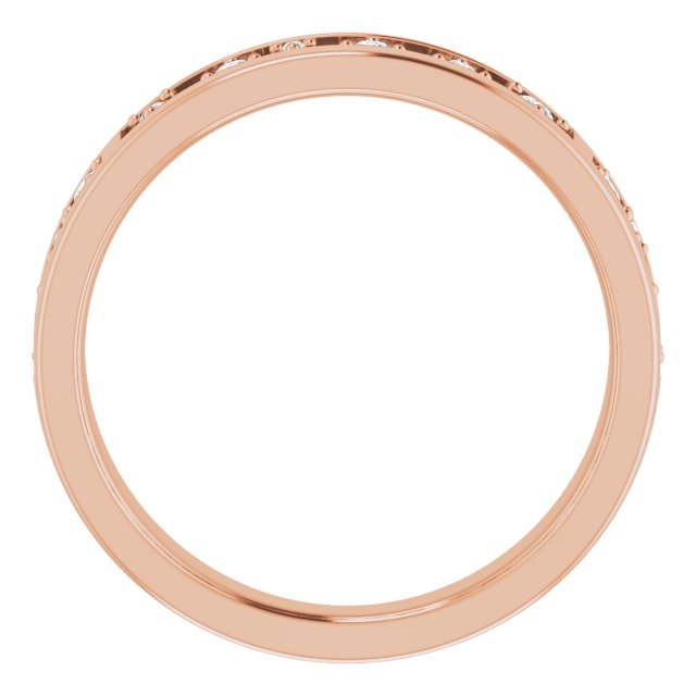 14K Gold Round Natural Diamond Stackable Negative Space Ring - Rose Gold - view 2