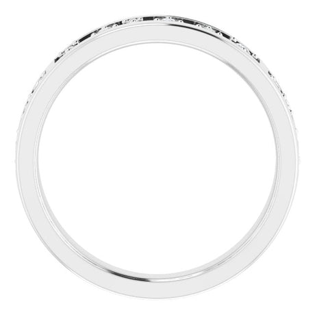 Platinum Round Natural Diamond Stackable Negative Space Ring - view 2