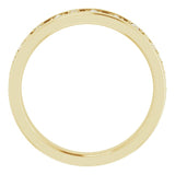 14K Gold Round Natural Diamond Stackable Negative Space Ring - Yellow Gold - view 2