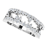 Platinum Round Natural Diamond Accented Negative Space Ring II - view 5
