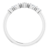 Platinum Pear Natural Diamond Stackable Ring - view 2
