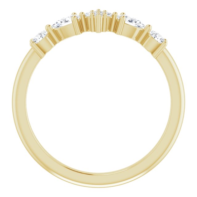14K Gold Pear Natural Diamond Stackable Ring - Yellow Gold - view 2