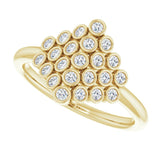 14K Gold Round Natural Diamond Bezel-Set Cluster Ring - Yellow Gold - view 5