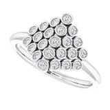Platinum Round Natural Diamond Bezel-Set Cluster Ring - view 5