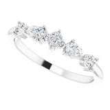 Platinum Pear Natural Diamond Stackable Ring - view 5